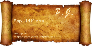 Pap János névjegykártya