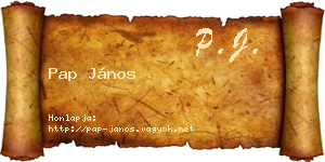 Pap János névjegykártya